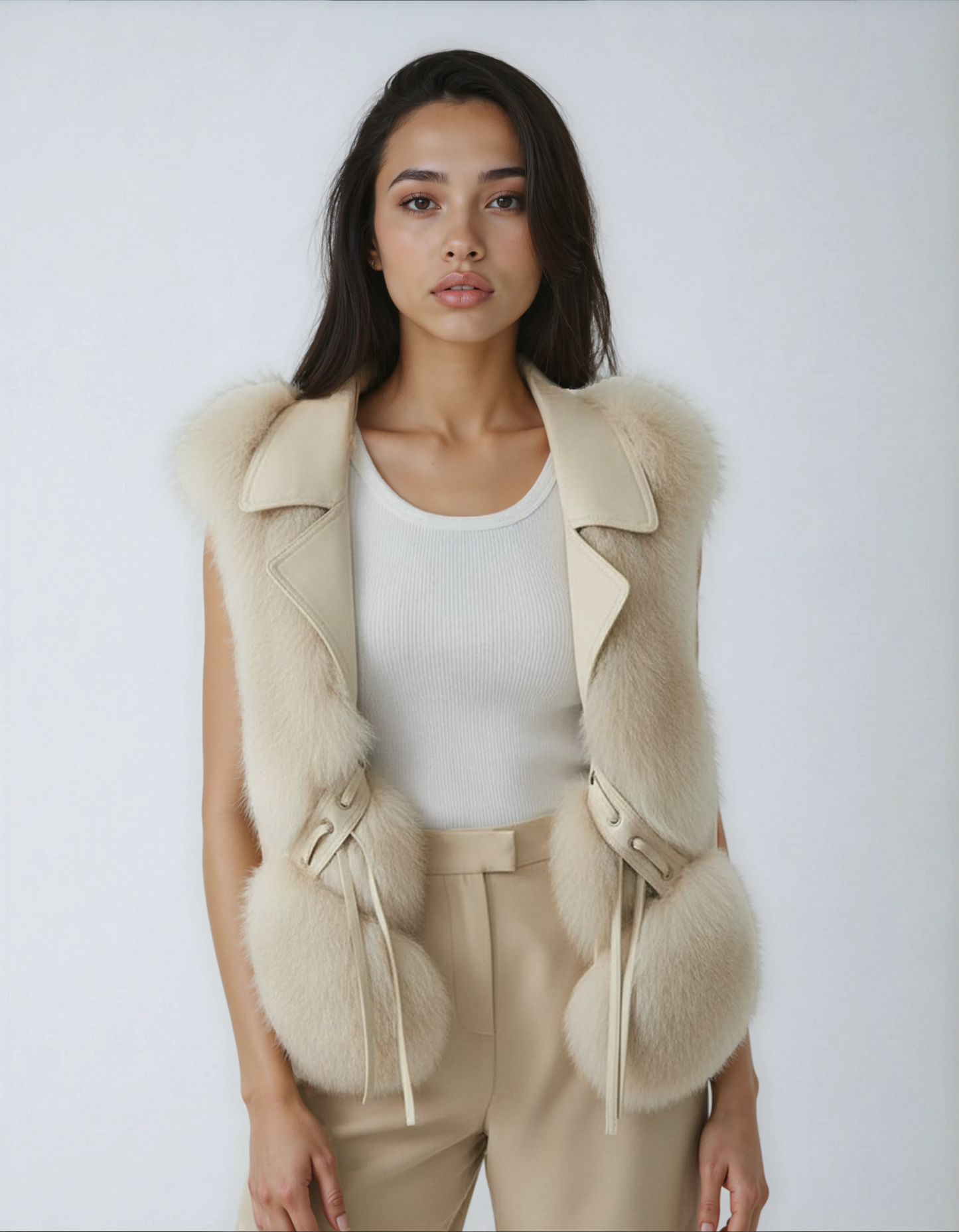 Fur-Trim Vest