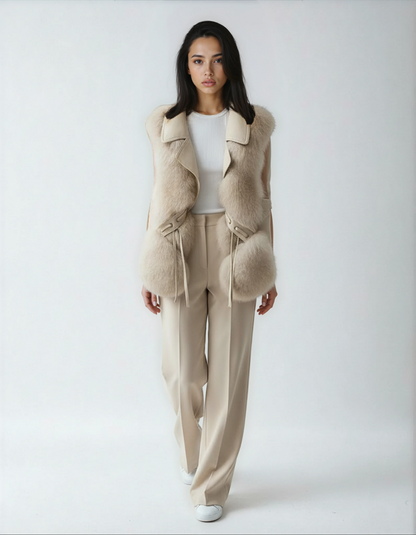 Fur-Trim Vest