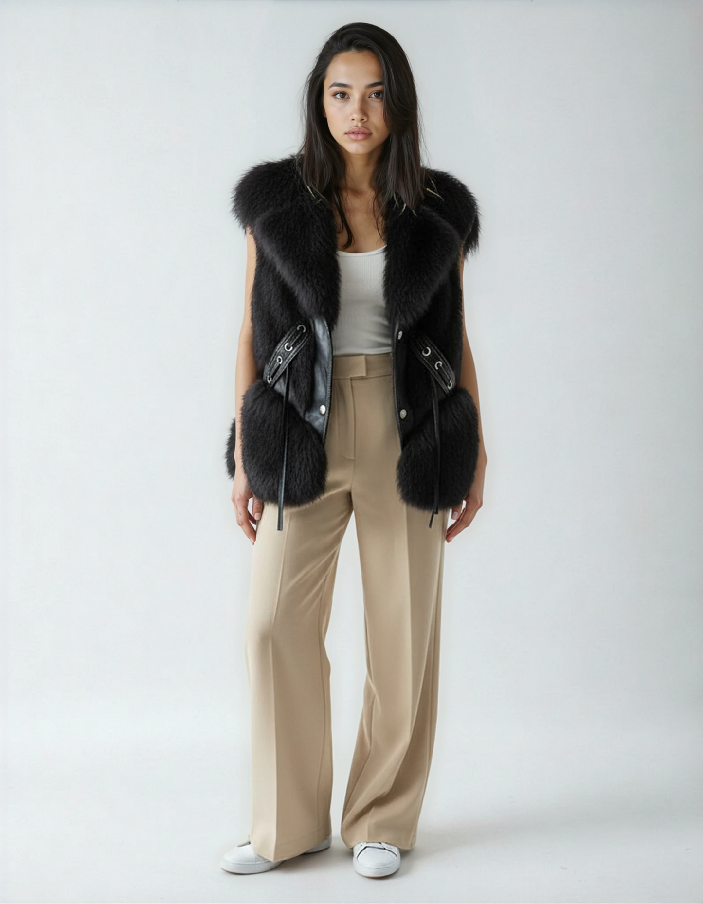 Fur-Trim Vest
