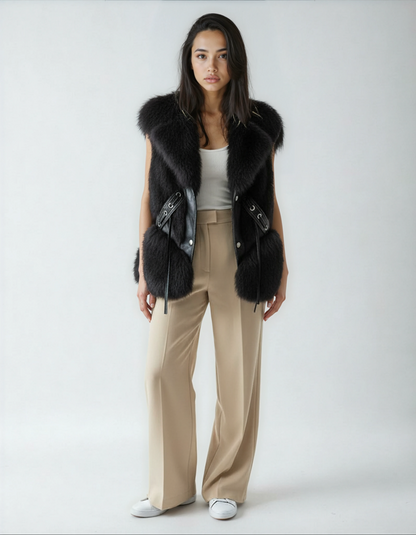 Fur-Trim Vest