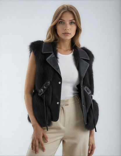 Fur-Trim Vest